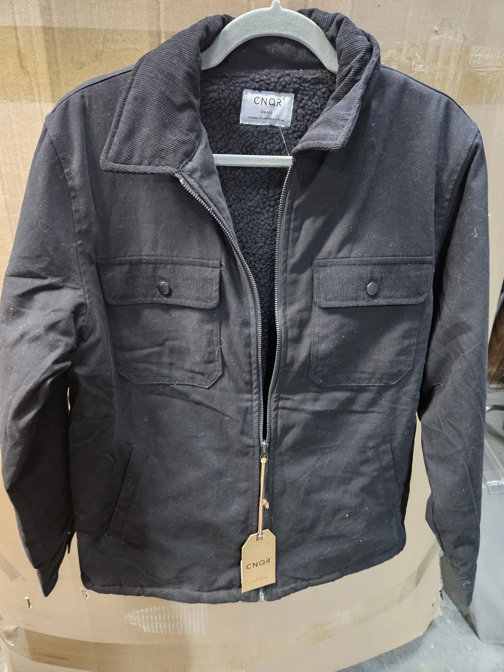 Men's Black Sherpa-Trim Field Jacket